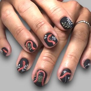 TAYLOR‎ SWIFT inspired Reputation fake press-on nail set snake manicure 🏰
